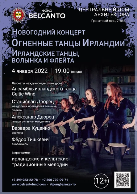 Новогодний концерт «Огненные танцы Ирландии. Ирландские танцы, волынка и флейта»
