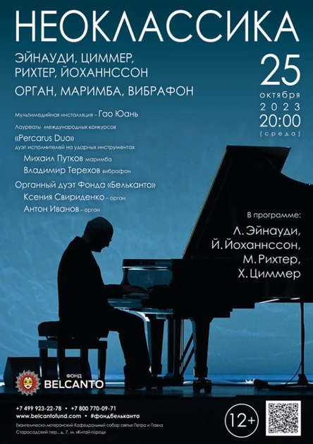 Проект «Неоклассика».  «Эйнауди, Циммер, Рихтер, Йоханнссон. Орган, маримба, вибрафон»