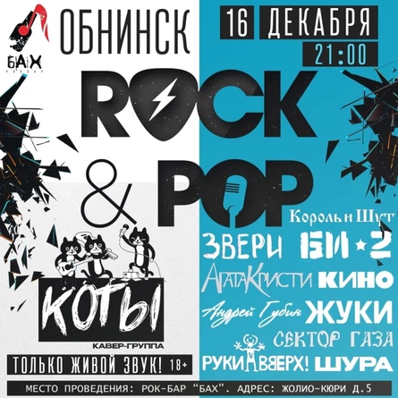 16.12  кавер группа Коты в баре Бах | Rock@Pop