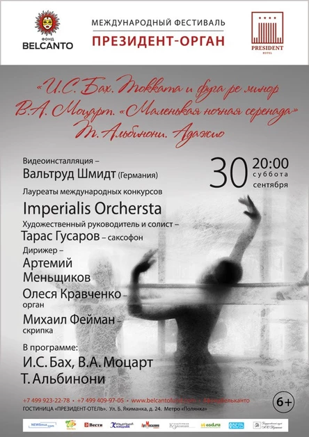 И.С. Бах "Токката и фуга ре минор" В.А. Моцарт "Маленькая ночная серенада" Т. Альбинони "Адажио"