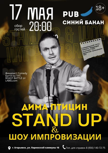 17 МАЯ | КОНЦЕРТ ДИМЫ ПТИЦИНА