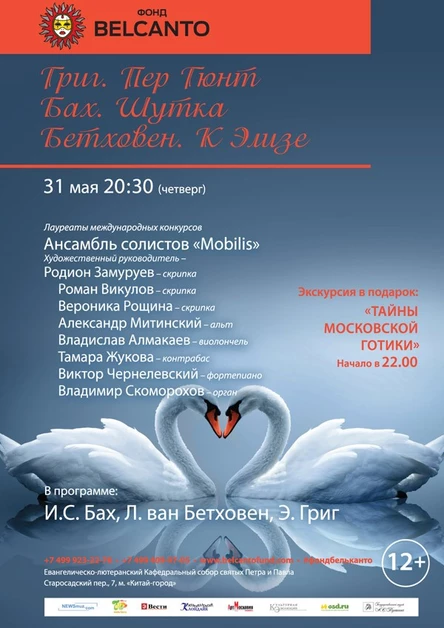 Григ. Пер Гюнт. Бах. Шутка. Бетховен. К Элизе. Пьяццолла. Либертанго