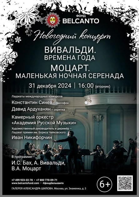 Новогодний концерт «Вивальди. Времена года. Моцарт. Маленькая ночная серенада»