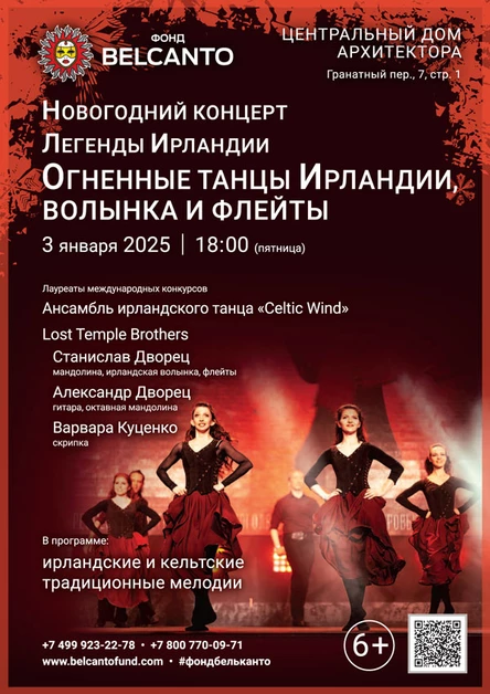 Новогодний концерт «Легенды Ирландии. Огненные танцы Ирландии, волынка и флейты»