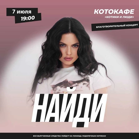 Концерт певицы НайдИ. Музыканты помогают котикам.