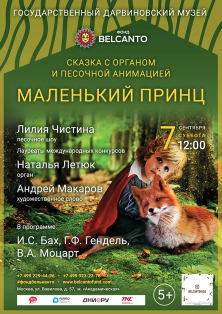 Сказка с органом и песочной анимацией «Маленький принц»