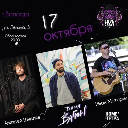 Дима Вагин Иван Моторин Алексей Шмелев концерт в Вологде