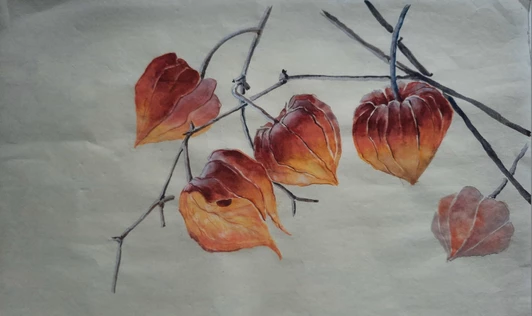 Китайская  живопись - «Китайские фонарики», стиль могуфа