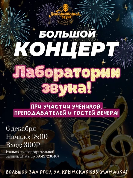 Большой концерт Лаборатории звука!