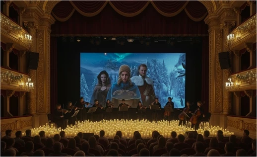 Кино, оркестр и 1000 свечей. "Путешествие к Рождественской звезде" от CinemaLume