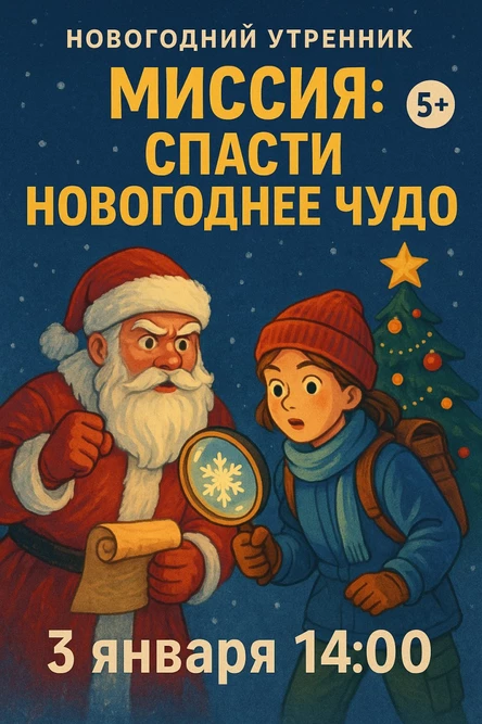 Новогодний утренник «Миссия: спасти Новогоднее Чудо» (5+)