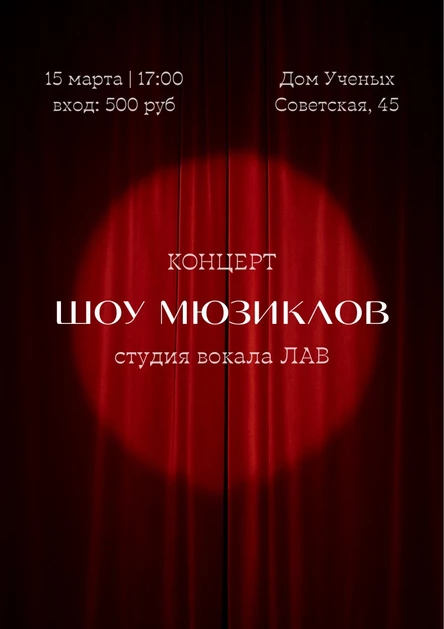 ШОУ МЮЗИКЛОВ. Отчетный концерт студии вокала ЛАВ