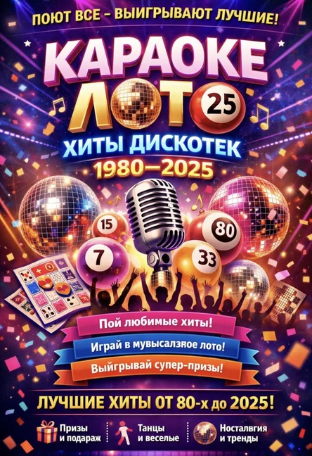 Караоке лото  хиты дискотек 1980-2020