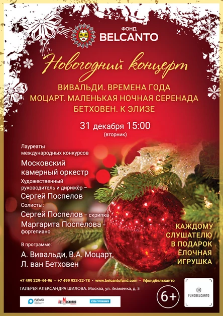 «Новогодний концерт. Вивальди. Времена года. Моцарт. Маленькая ночная серенада. Бетховен. К Элизе»