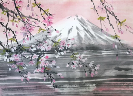 Мастер-класс по японской живописи: цветущая сакура