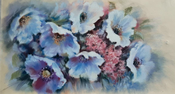 Пастель - "Анемоны"