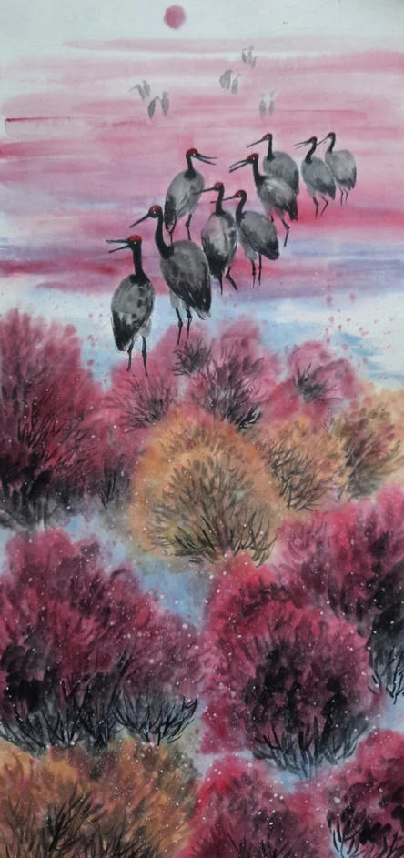 Китайская  живопись в стиле се-и - «Пробуждение природы»