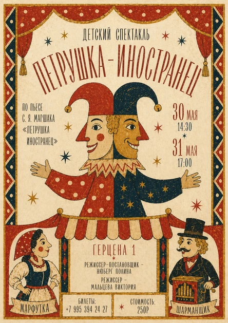 Спектакль «Петрушка-иностранец» по одноименной пьесе С.Я.Маршака