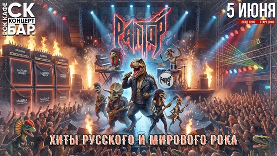 РАПТОР - ЖАРА КАВЕР КОНЦЕРТ! 5 июня рок кафе СК Бар