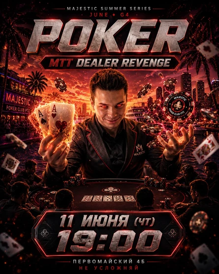 Покер от Majestic PTZ | DEALER REVENGE MTT | 11.04 (чт)