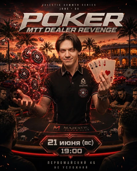 Покер от Majestic PTZ | DEALER REVENGE MTT | 21.06 (вс)