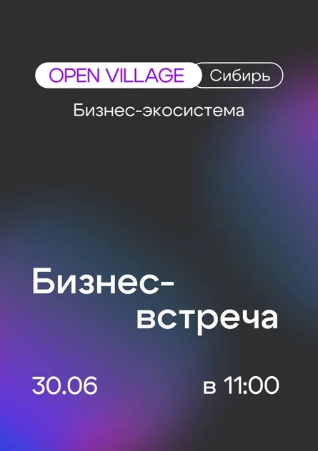 30 июня - Бизнес-встреча Open Village Siberia
