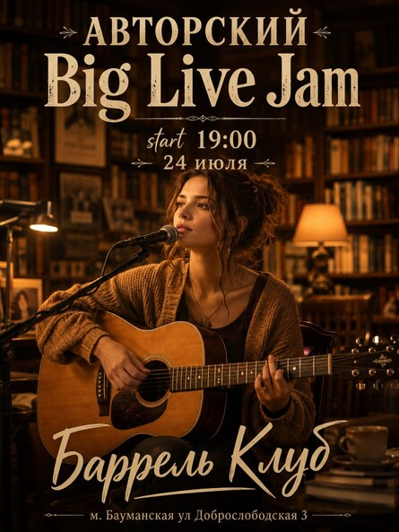 Афиша Авторский Big Live Jam, 24 июля 2026, 19:00