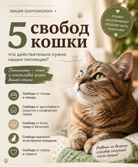 Лекция «5 свобод вашей кошки»