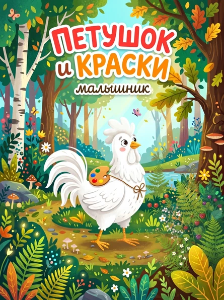 Петушок и краски 3+