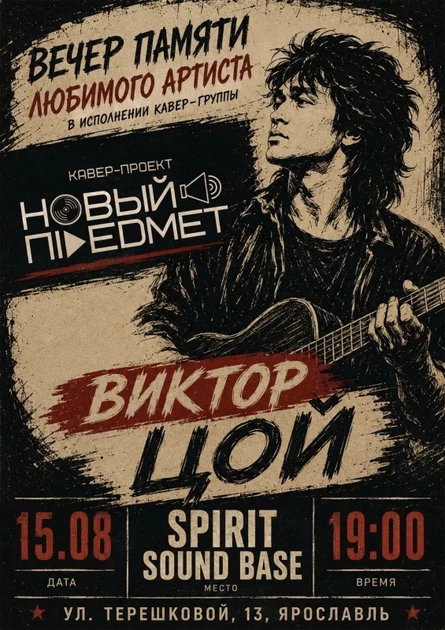 15.08 Вечер памяти В. Цоя в Spitit Sound Base