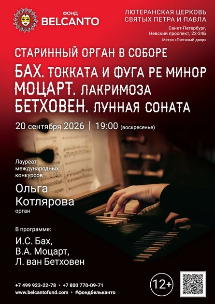 «Старинный орган в Соборе. Бах. Токката и фуга ре минор. Моцарт. Lacrimosa. Бетховен. Лунная соната»
