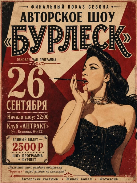Бурлеск шоу. Финальный показ сезона.