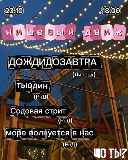 НИШЕВЫЙ ДВИЖ | 23.10 | Ростов н/Д | Шо/Ты?