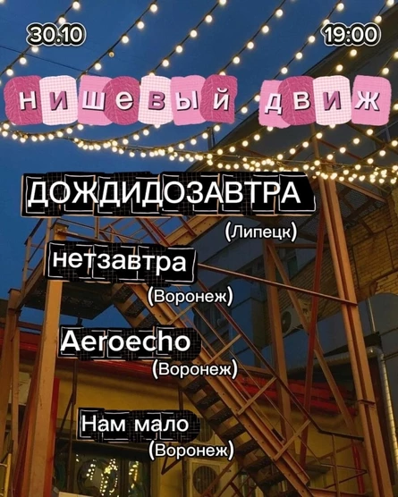 НИШЕВЫЙ ДВИЖ | 30.10 | Воронеж | Рокбар Vavilone