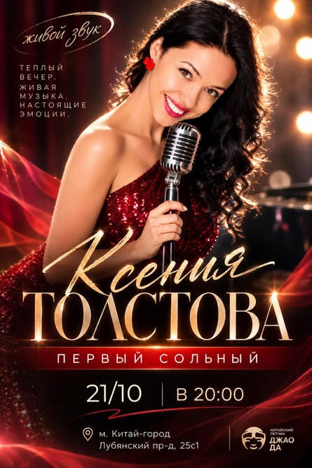 Ксения Толстова (сценическое имя «Stova»): живой концерт с музыкантами
