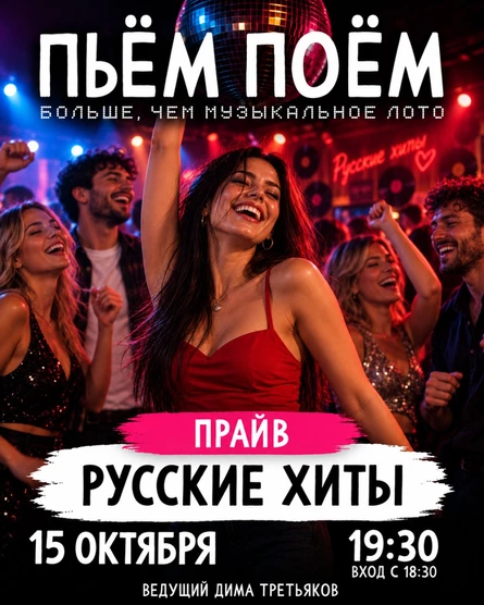 Пьём Поём | 15 октября |  Русские хиты