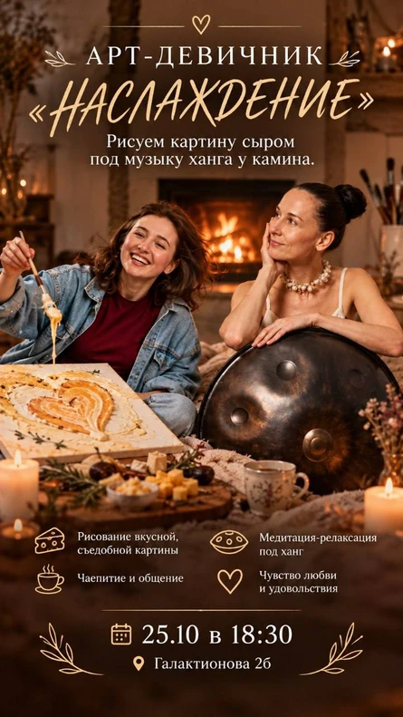 Арт девичник «Рисуем картину сыром»