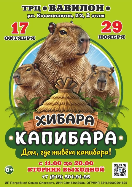 Хибара Капибара | Ростов-на-Дону (ТРЦ «Вавилон»)