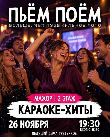Пьём Поём | 26 ноября |  Хиты караоке