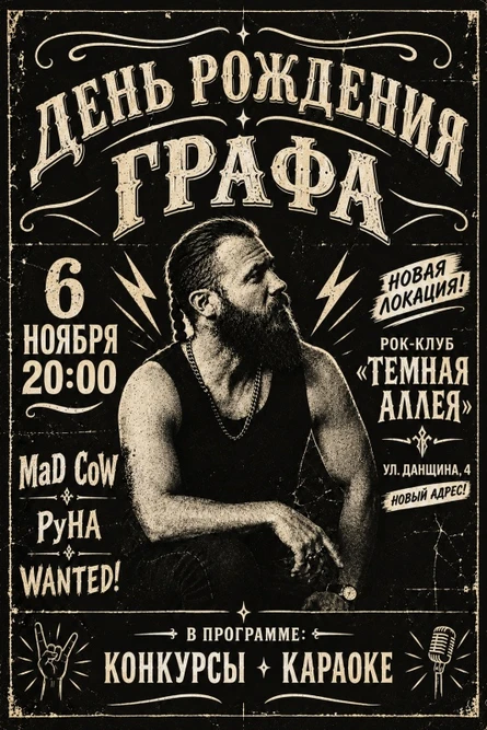 ДЕНЬ РОЖДЕНИЯ ГРАФА! |6 НОЯБРЯ | ТЕМНАЯ АЛЛЕЯ
