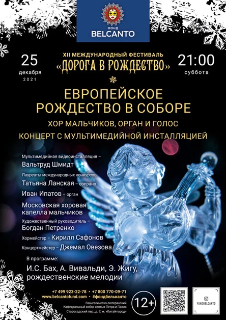 Европейское Рождество в Соборе. Хор мальчиков, орган и голос. Концерт с мультимедийной инсталляцией