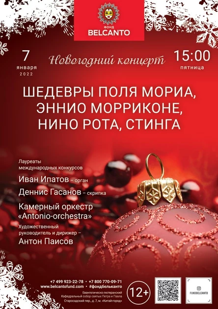 Новогодний концерт «Шедевры Поля Мориа, Эннио Морриконе, Нино Рота, Стинга»
